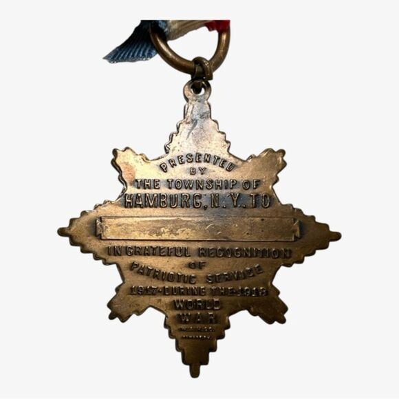 1917 Victory Medal – Town of Hamburg, NY – Local War Service Award by C.H. Co. - Picture 9 of 11